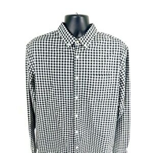 Old Navy button down shirt mens XL Long Sleeve Plaid Black